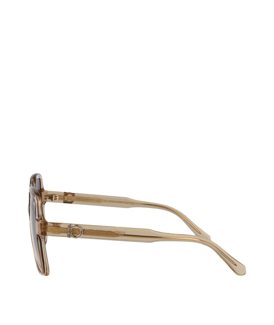 FERRAGAMO Бежевые солнцезащитные очки, фото 3