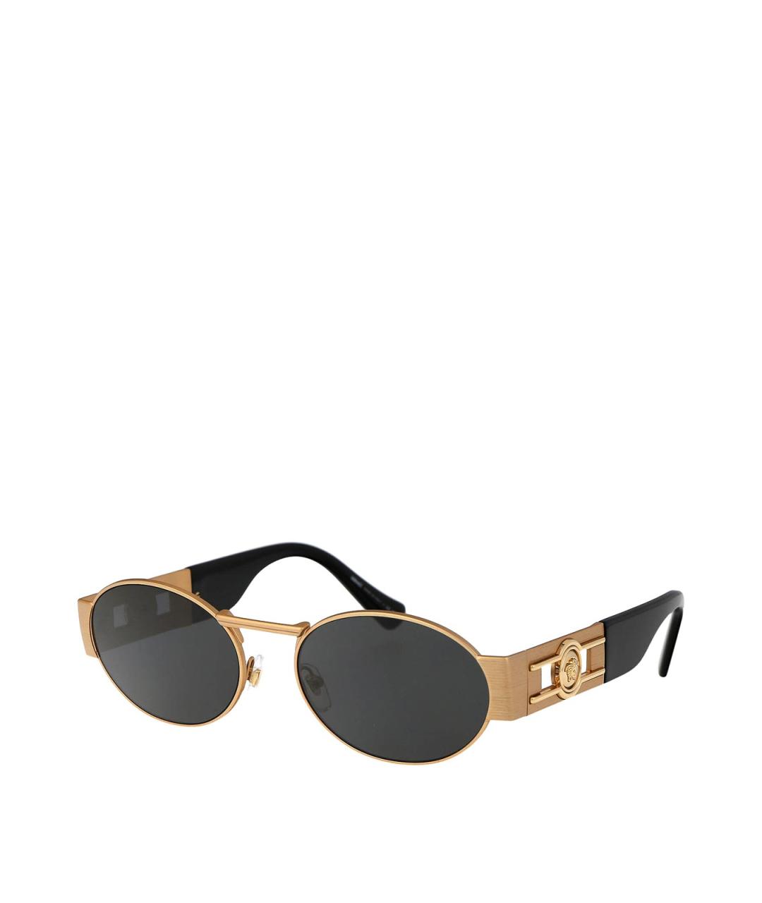 VERSACE Золотые металлические солнцезащитные очки, фото 2