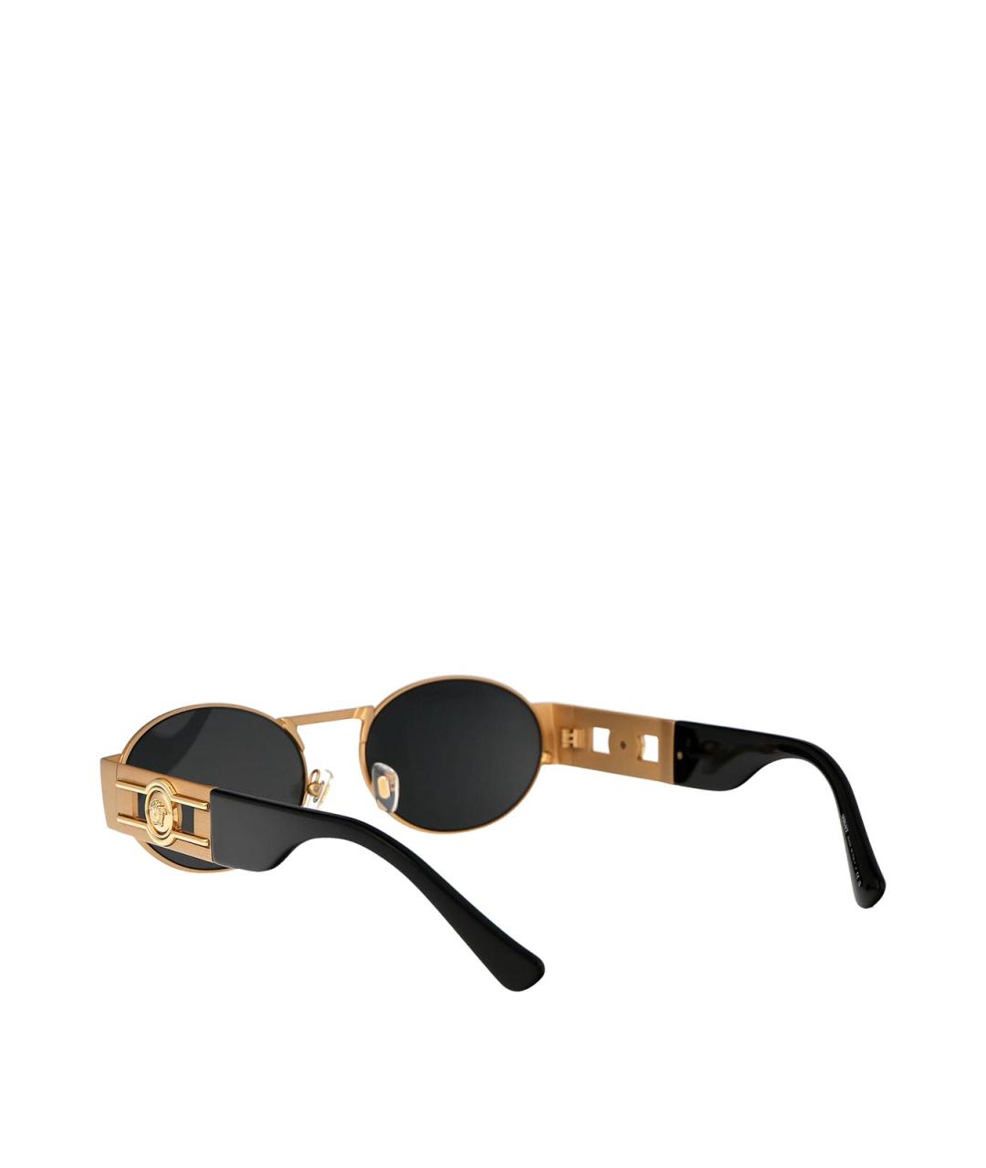 VERSACE Золотые металлические солнцезащитные очки, фото 4