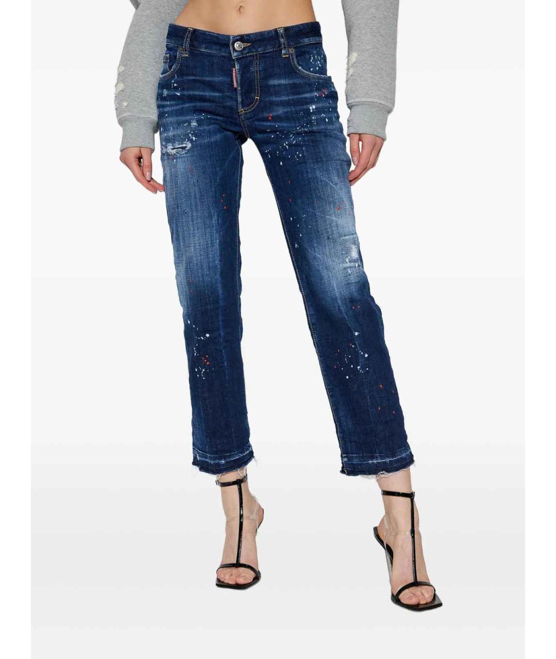 DSQUARED2 Синие хлопковые джинсы клеш, фото 3