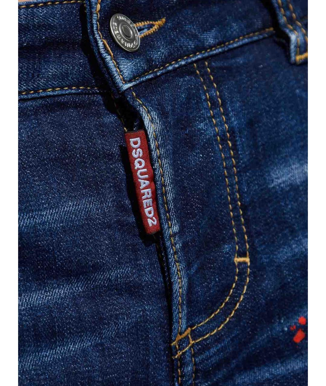 DSQUARED2 Синие хлопковые джинсы клеш, фото 5