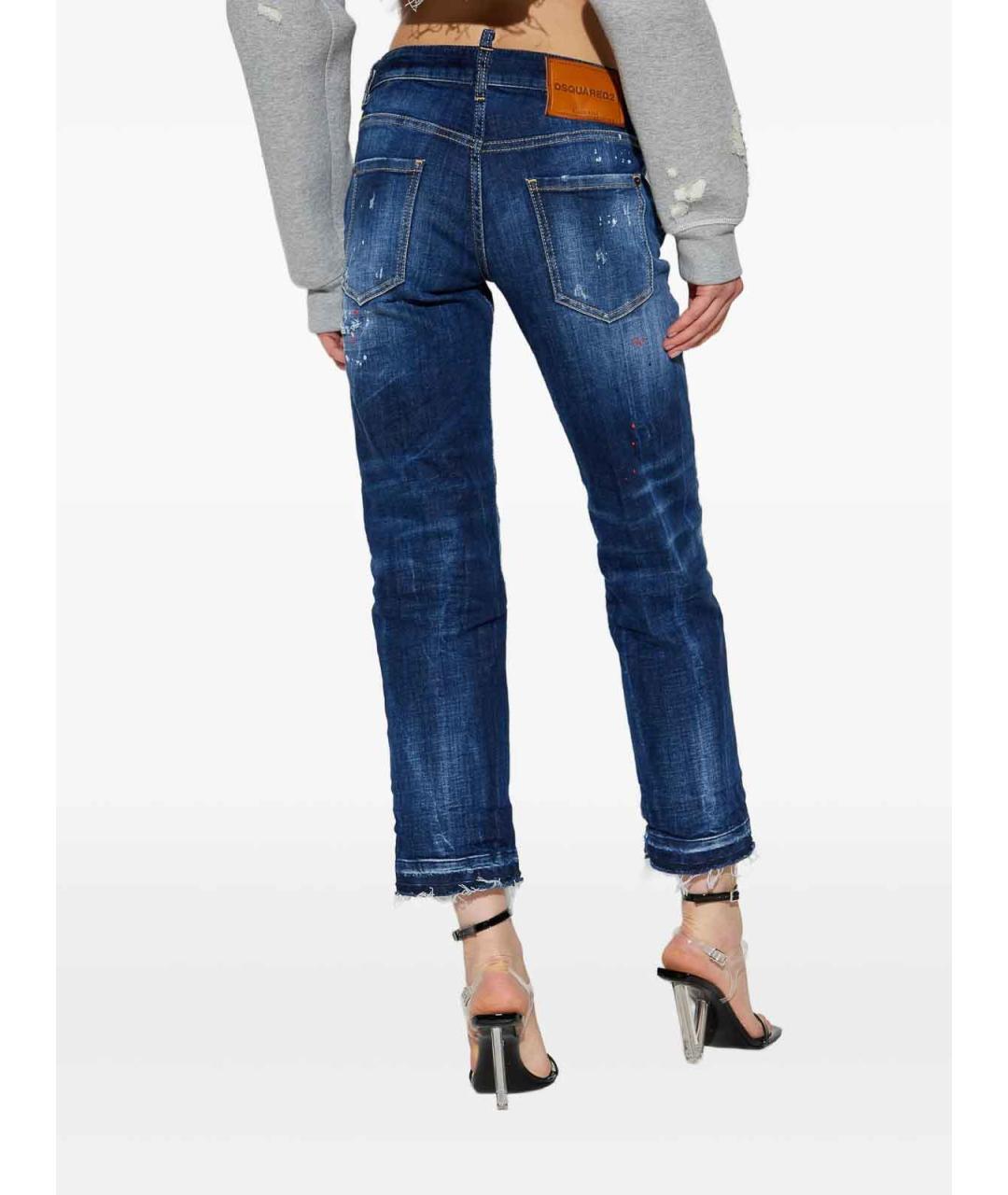 DSQUARED2 Синие хлопковые джинсы клеш, фото 4
