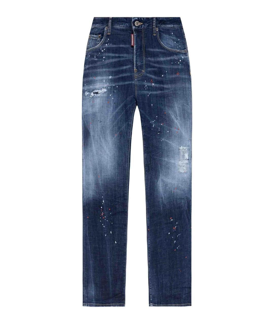DSQUARED2 Синие хлопковые прямые джинсы, фото 1