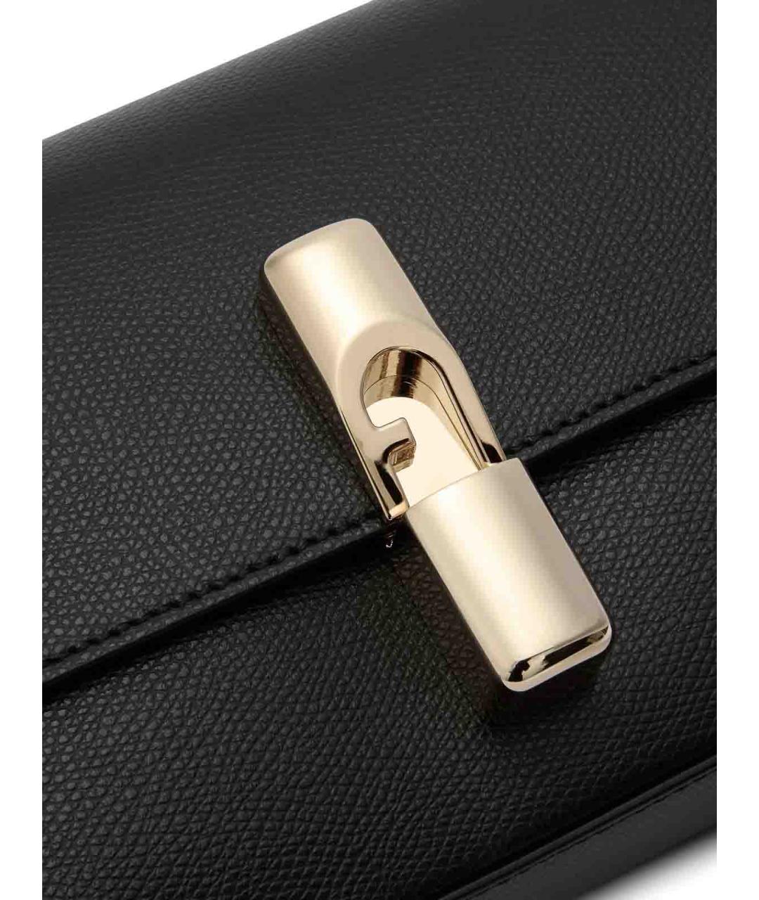 FURLA Черная кожаная сумка через плечо, фото 6