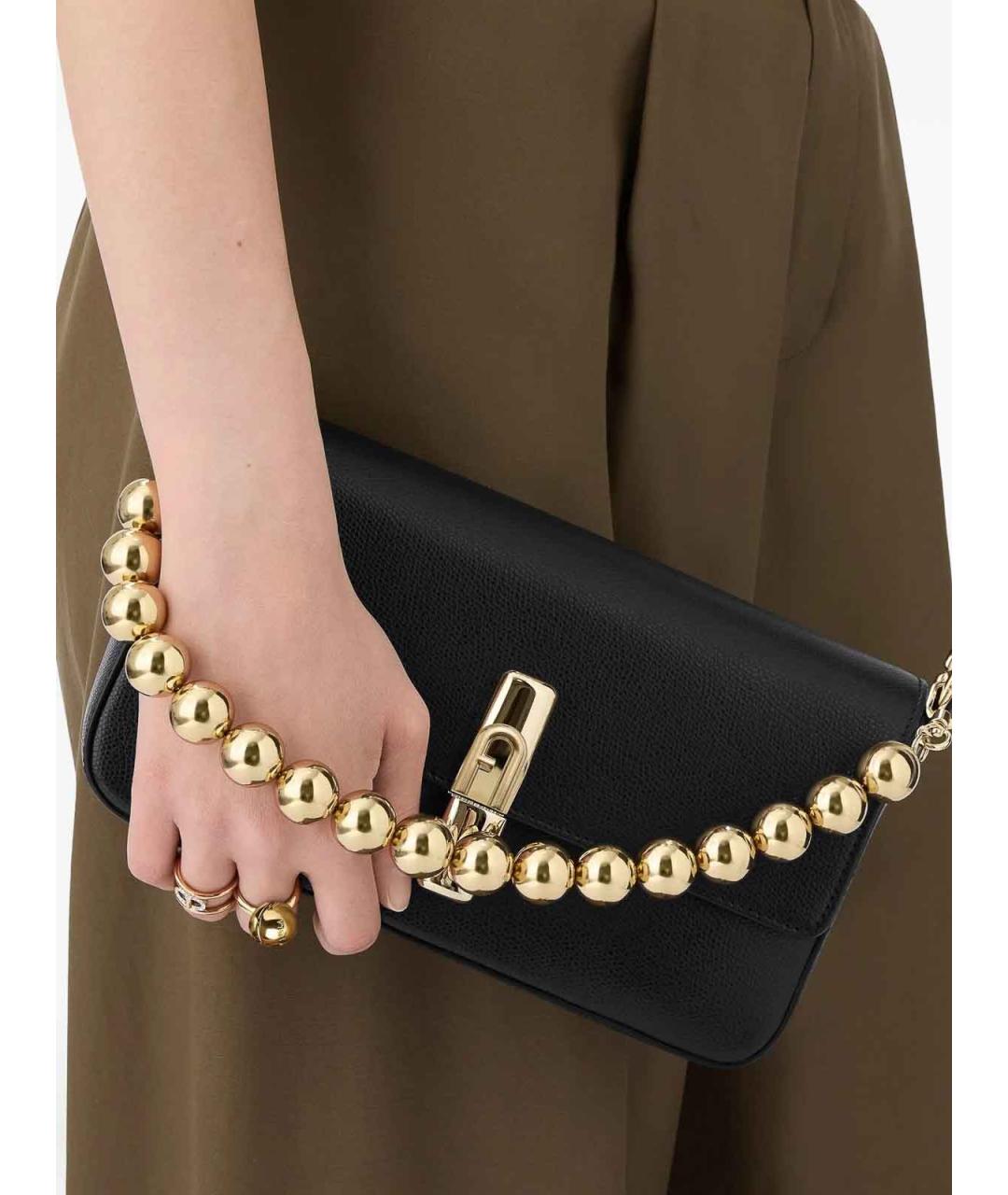 FURLA Черная кожаная сумка через плечо, фото 3