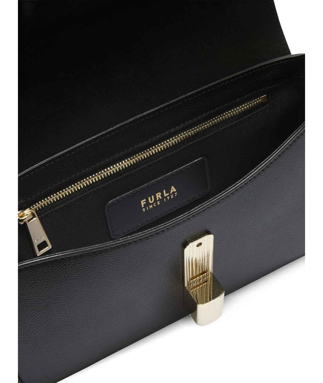 FURLA Черная кожаная сумка через плечо, фото 7