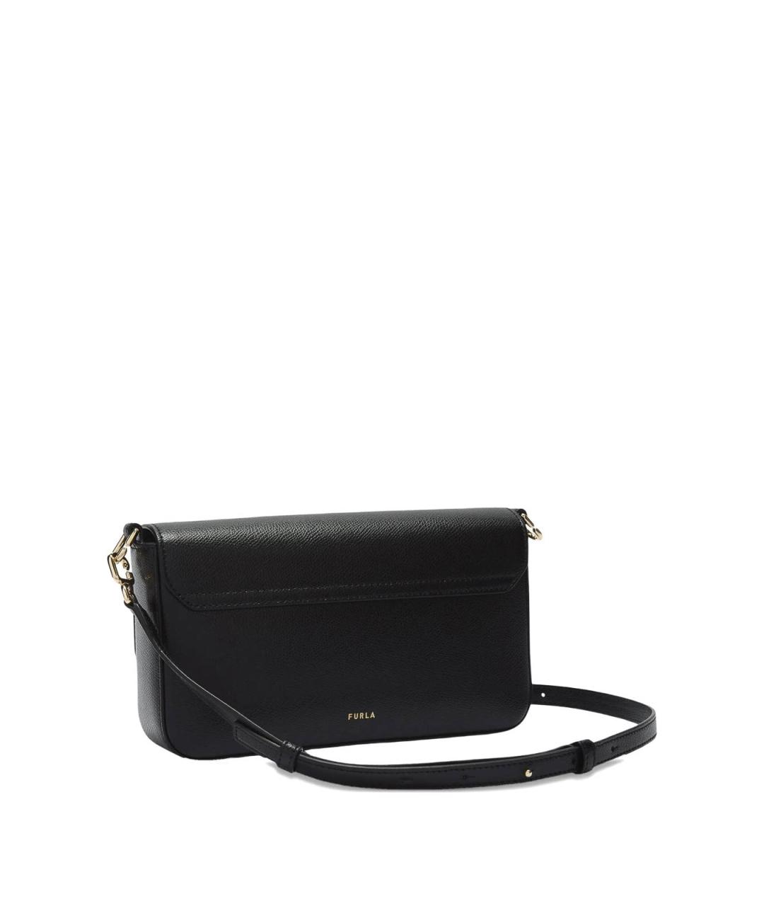 FURLA Черная кожаная сумка через плечо, фото 4