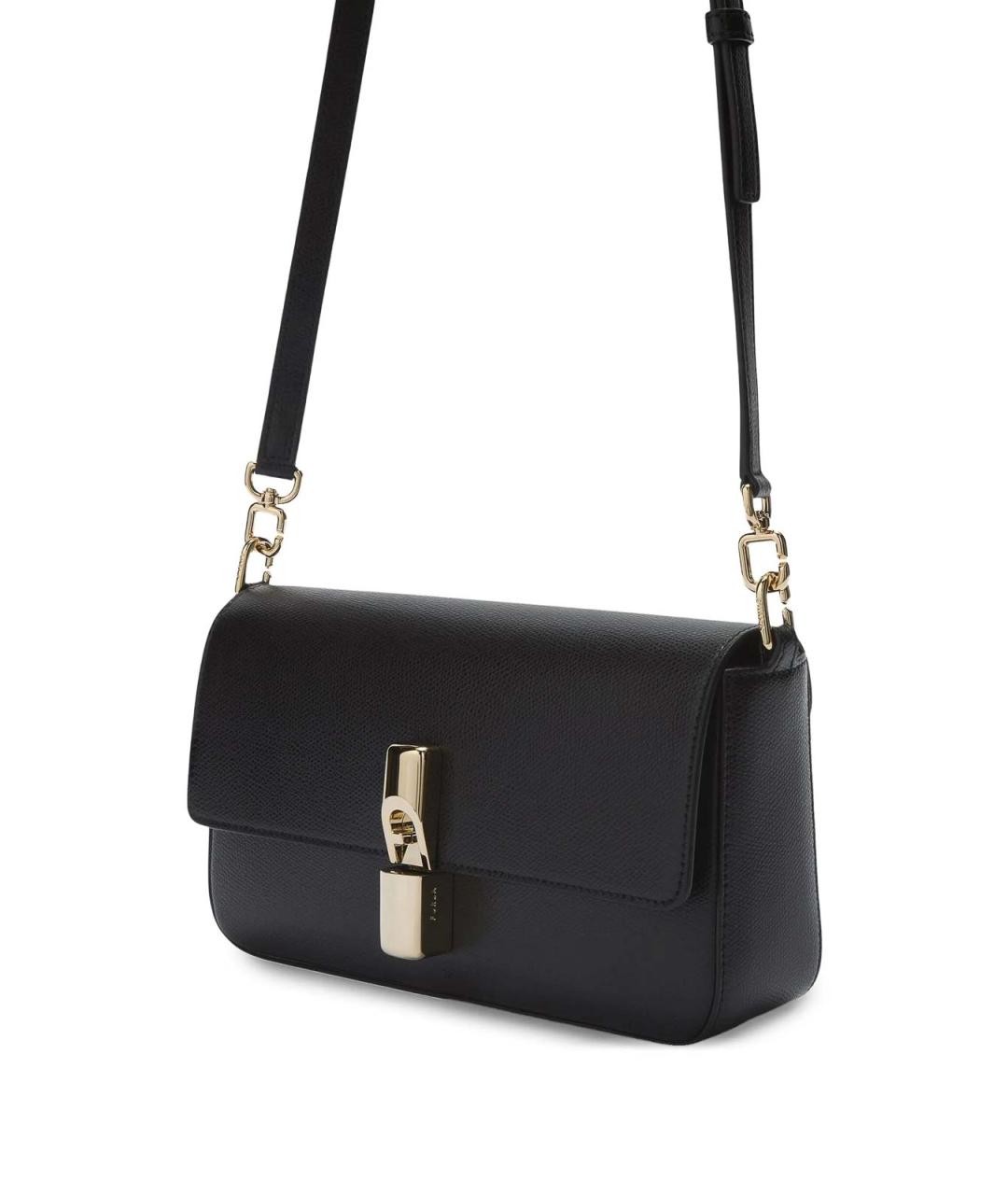 FURLA Черная кожаная сумка через плечо, фото 5