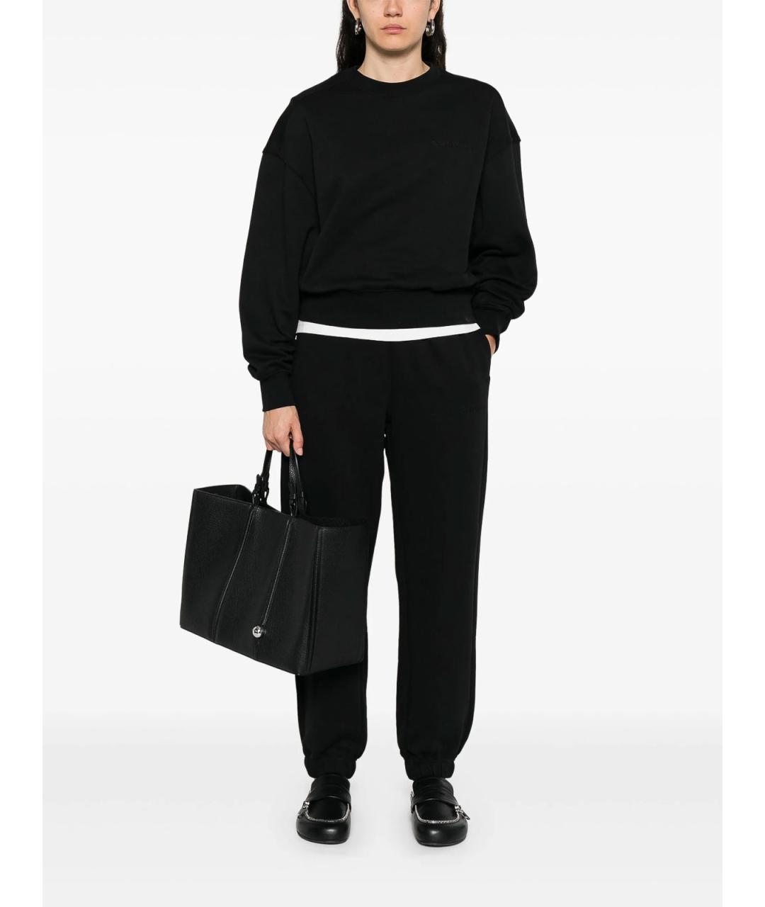 CALVIN KLEIN Черный хлопковый джемпер / свитер, фото 2