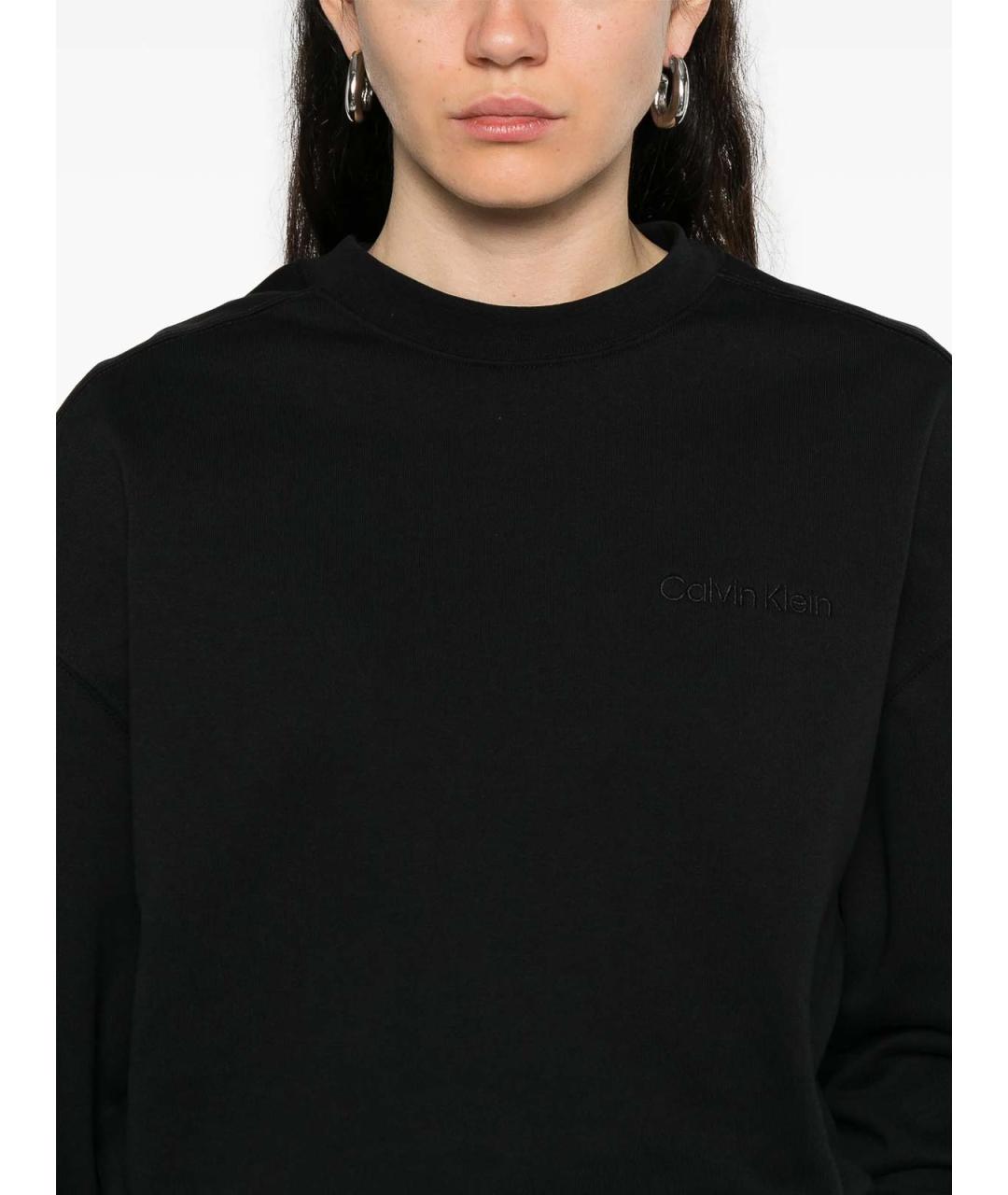 CALVIN KLEIN Черный хлопковый джемпер / свитер, фото 5