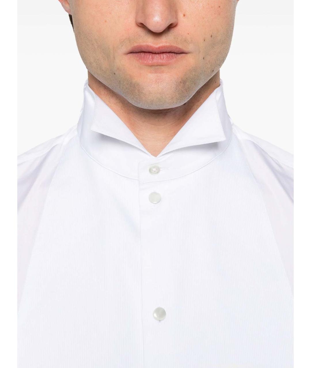 EMPORIO ARMANI Белая хлопковая классическая рубашка, фото 4