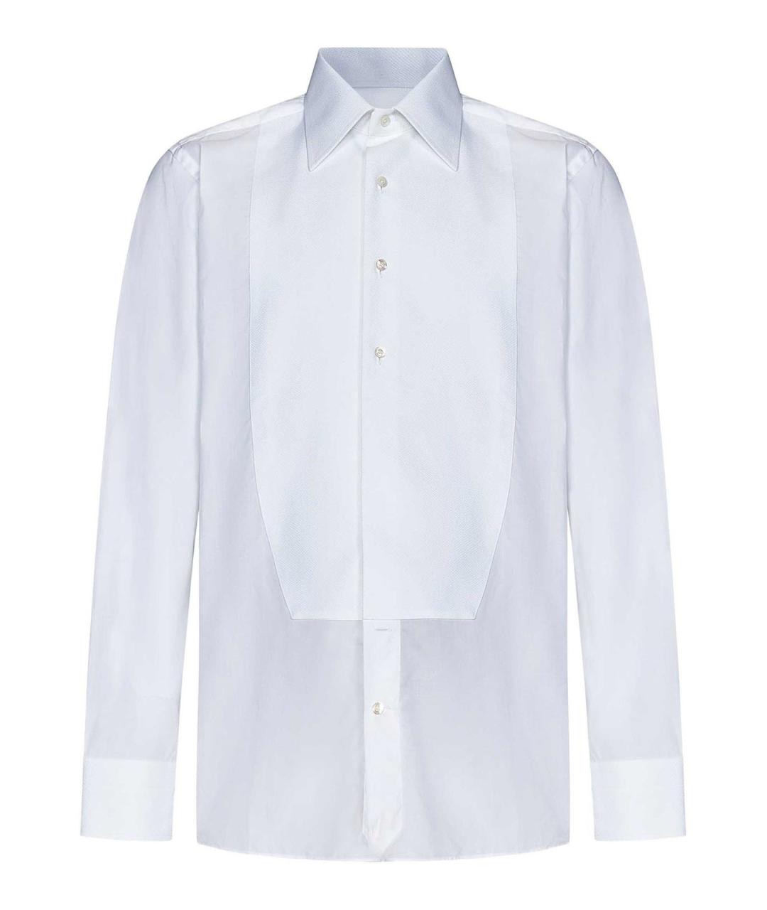 TOM FORD Белая хлопковая классическая рубашка, фото 1