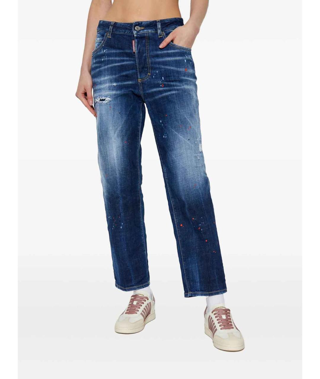DSQUARED2 Синие хлопковые джинсы клеш, фото 3