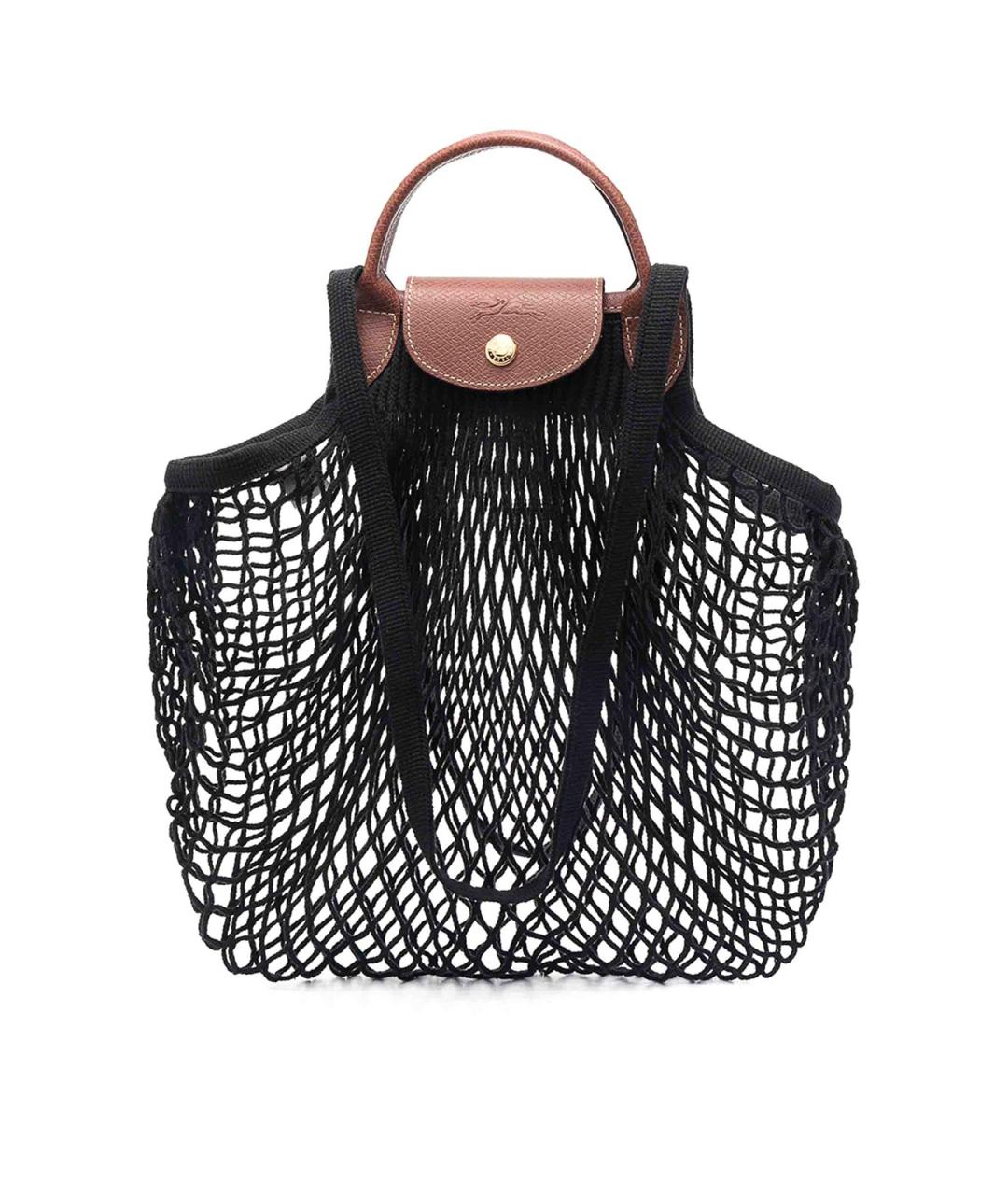 LONGCHAMP Черная хлопковая сумка тоут, фото 1