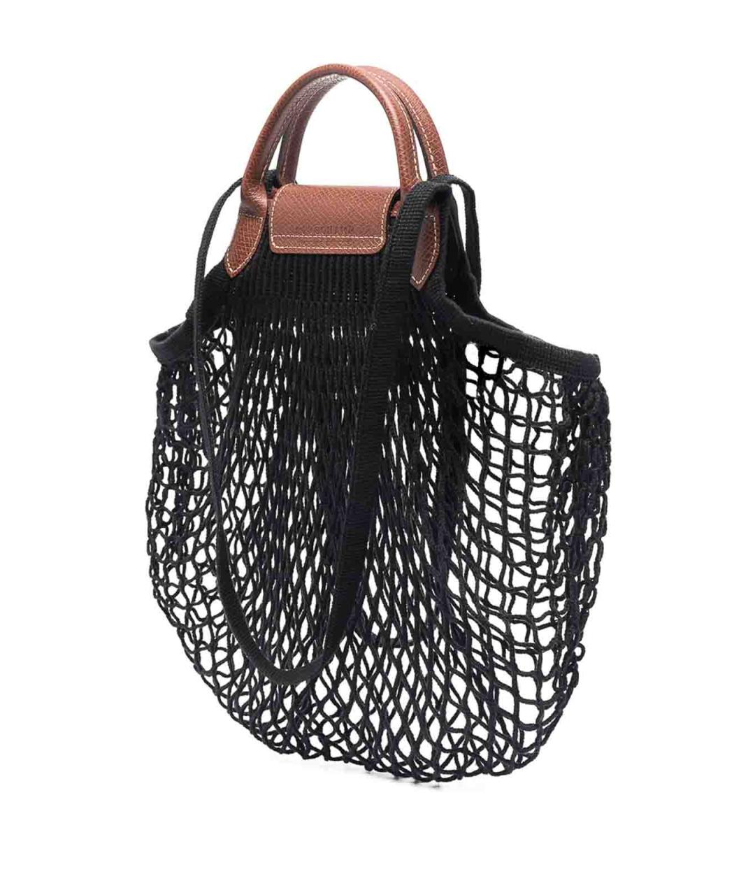LONGCHAMP Черная хлопковая сумка тоут, фото 3