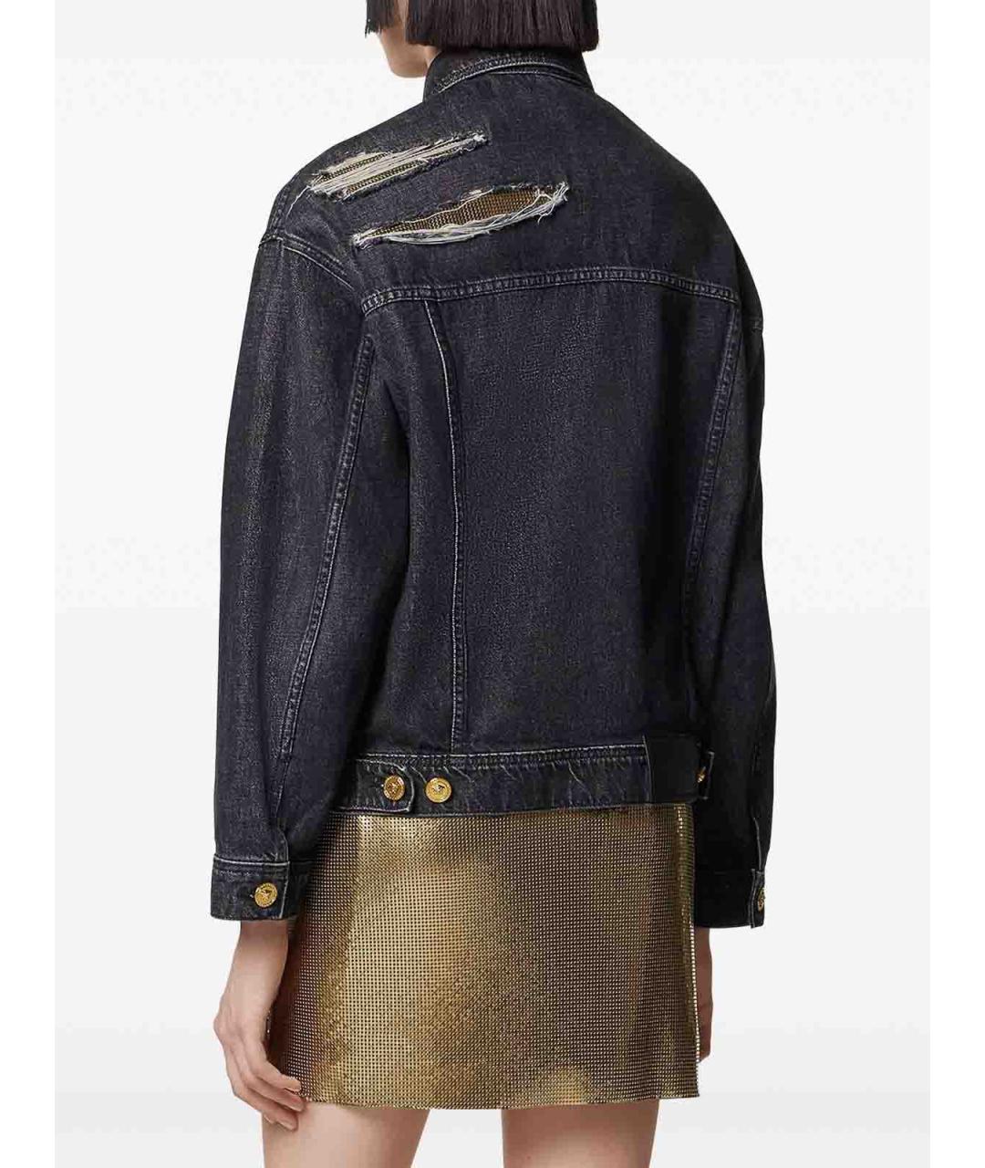 VERSACE Черная хлопковая куртка, фото 4