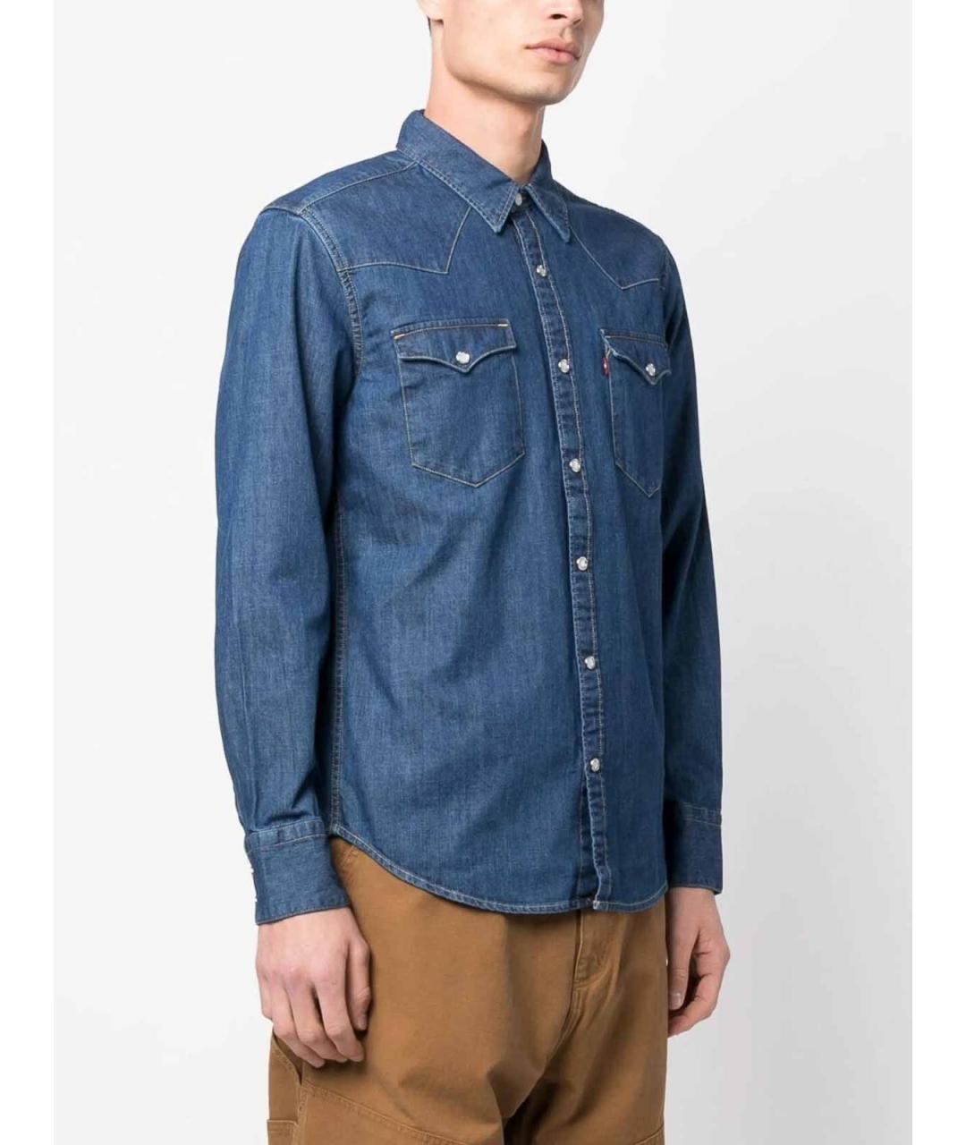 LEVI'S Синяя хлопковая кэжуал рубашка, фото 3