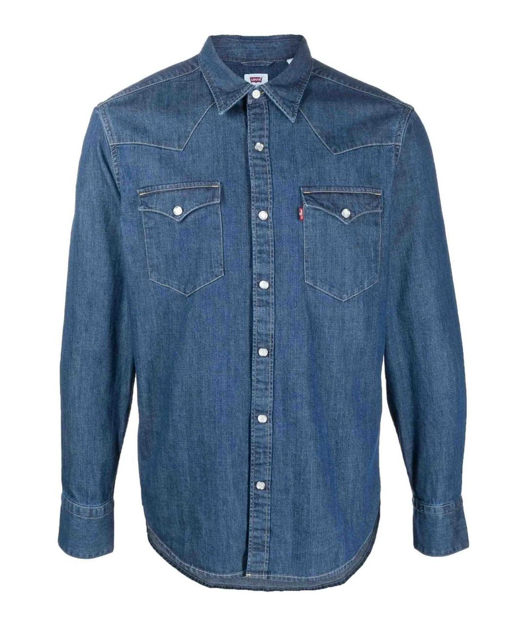 LEVI'S Синяя хлопковая кэжуал рубашка, фото 1