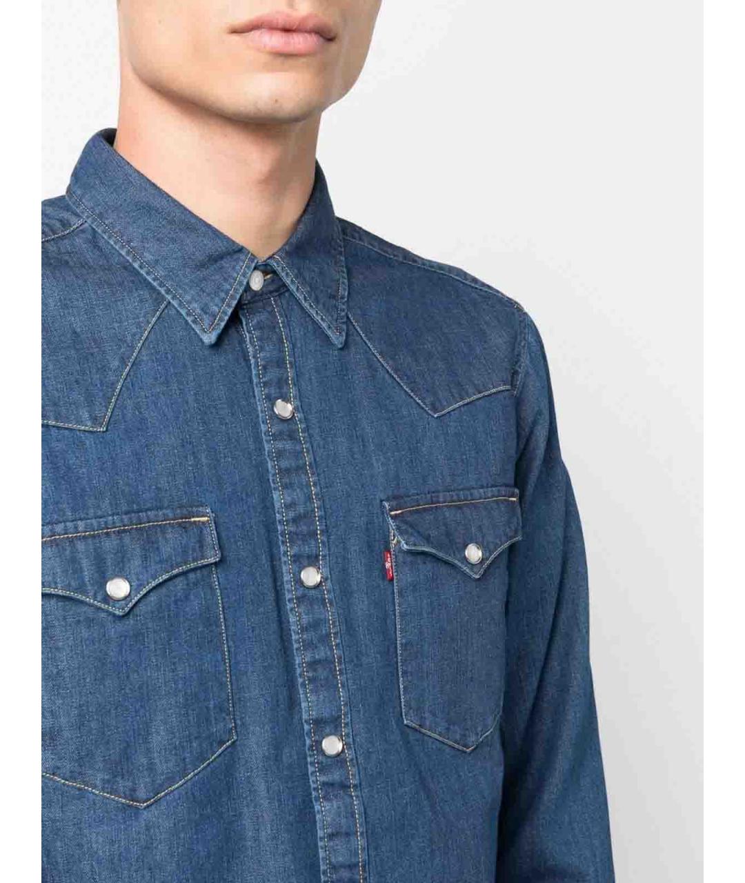 LEVI'S Синяя хлопковая кэжуал рубашка, фото 5