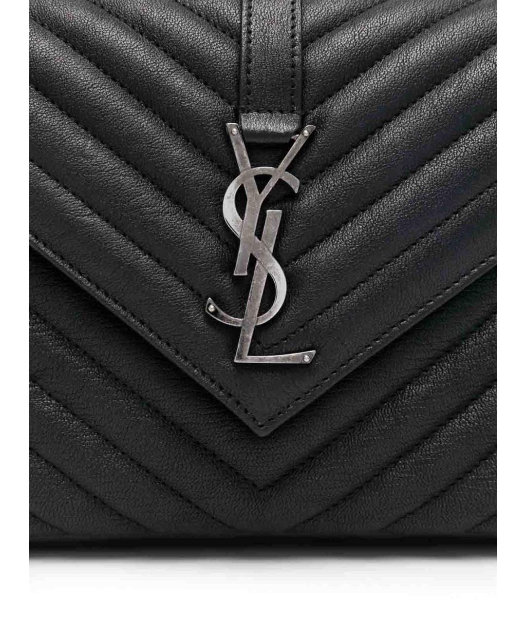 SAINT LAURENT Черная кожаная сумка через плечо, фото 4