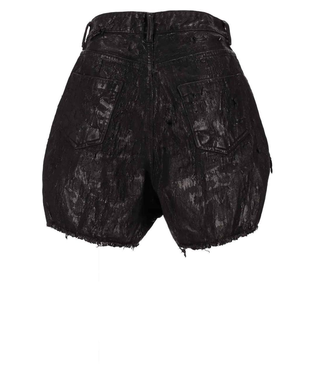 RICK OWENS Черные кожаные шорты, фото 3
