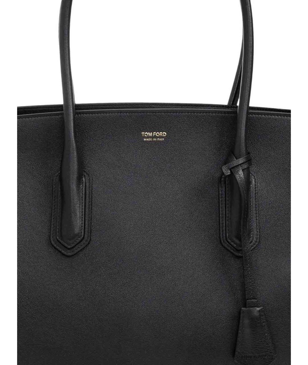 TOM FORD Черная кожаная сумка тоут, фото 5