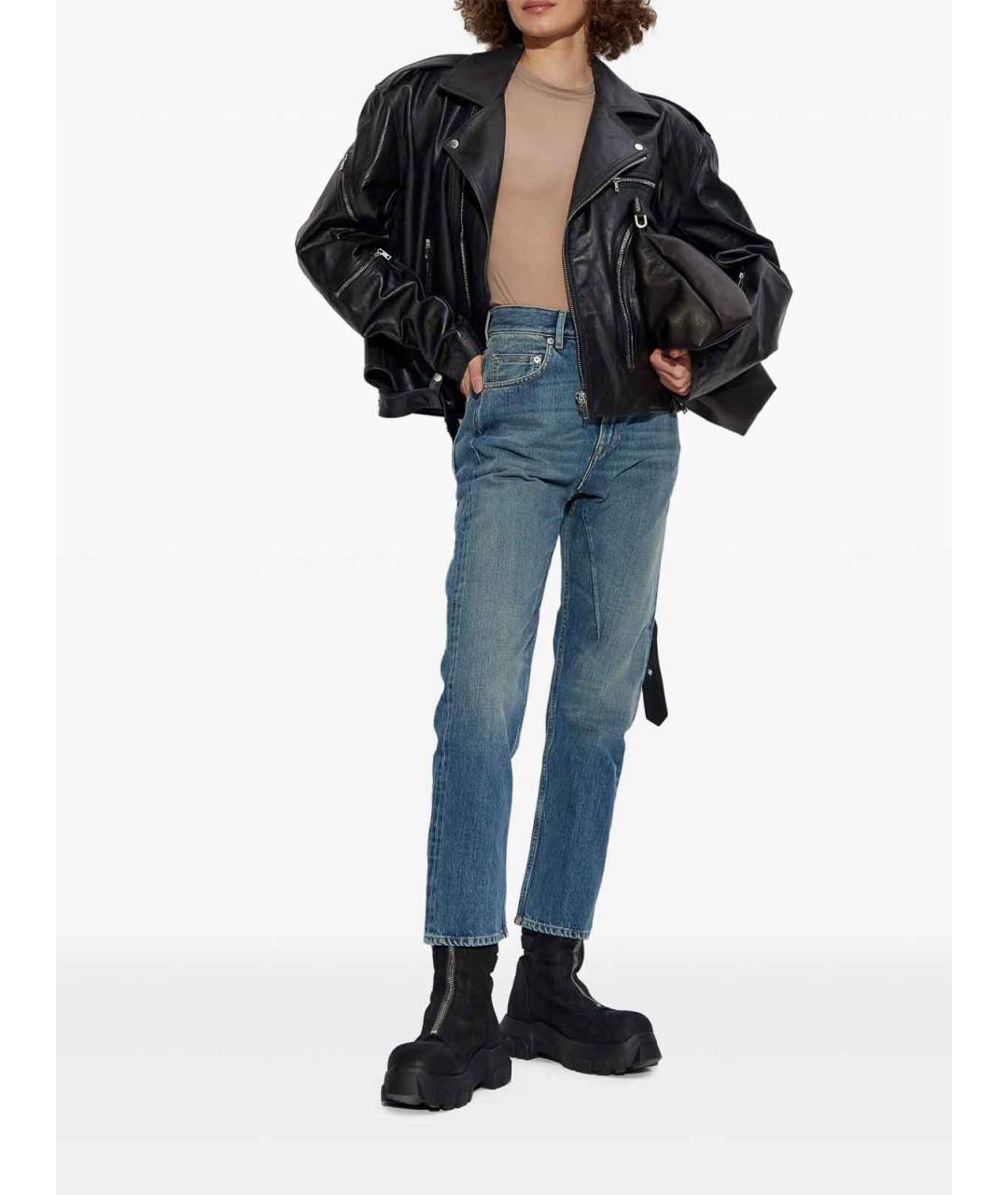 RICK OWENS Синие хлопковые джинсы клеш, фото 2