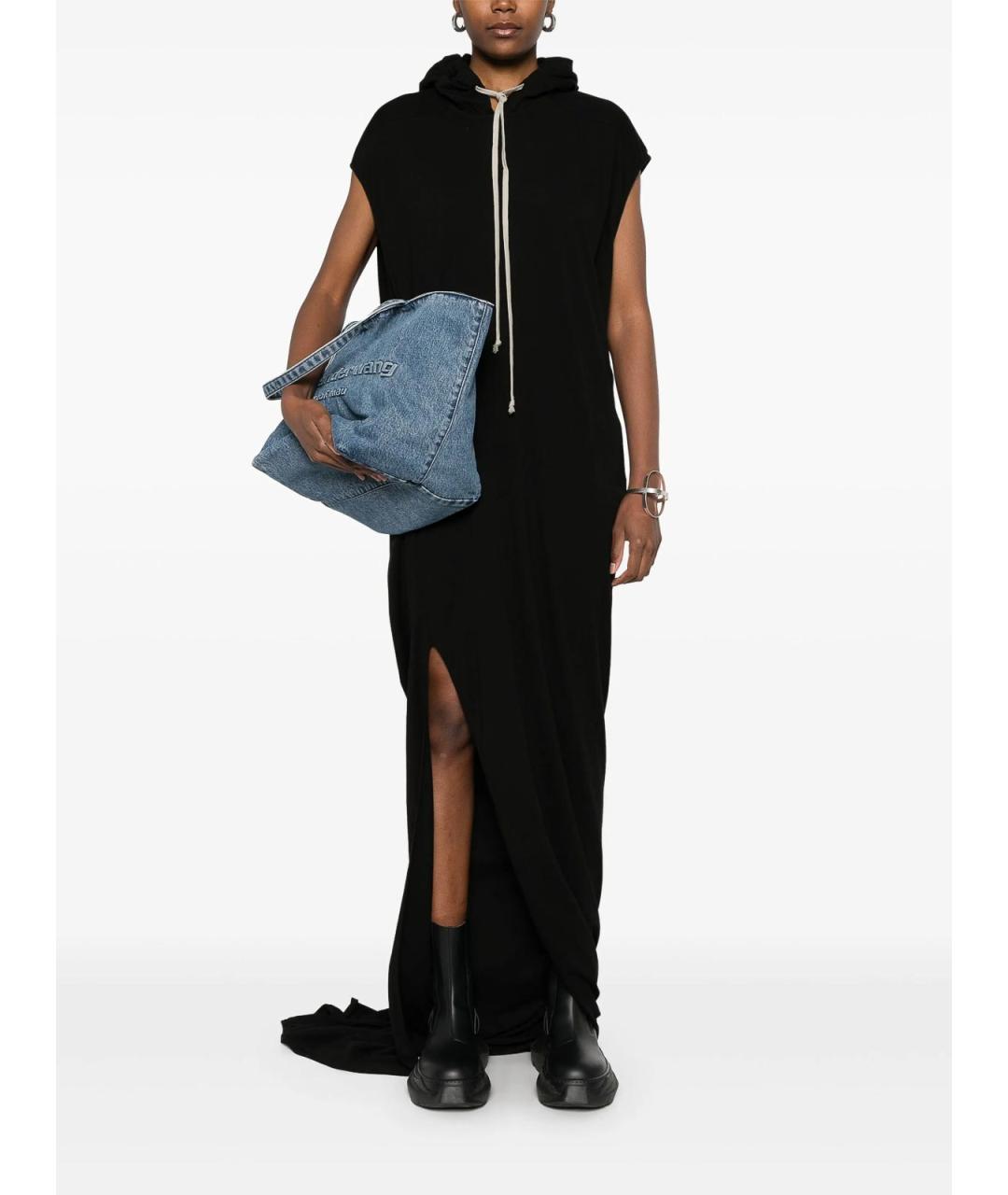 RICK OWENS Черное хлопковое платье, фото 2