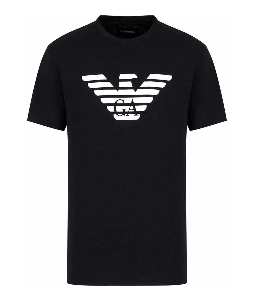 EMPORIO ARMANI Синяя хлопковая футболка, фото 1