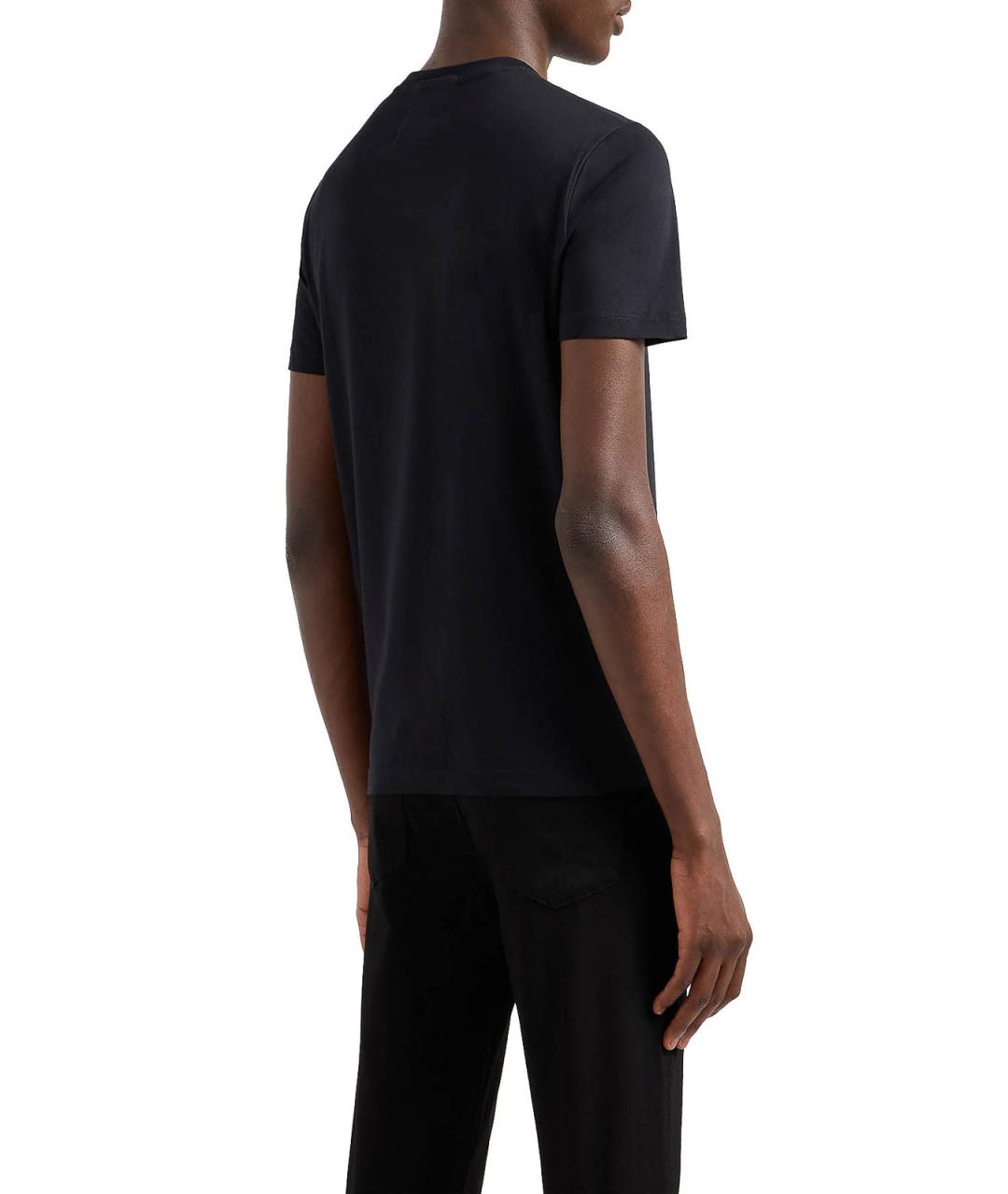 EMPORIO ARMANI Синяя хлопковая футболка, фото 2