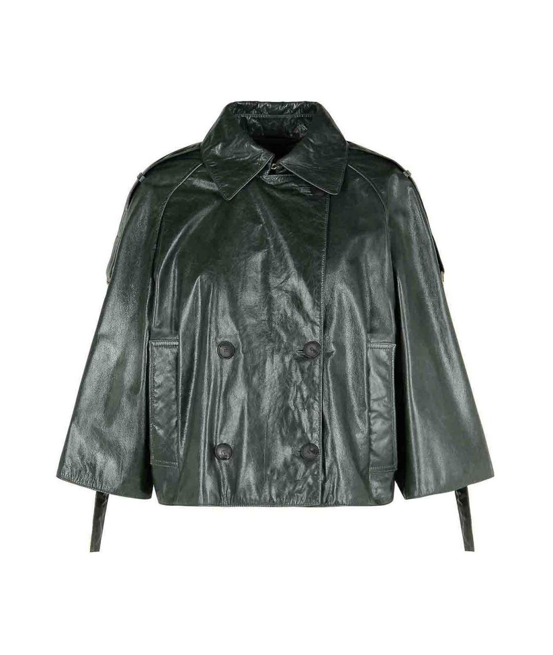 MAX MARA Серая кожаная куртка, фото 1
