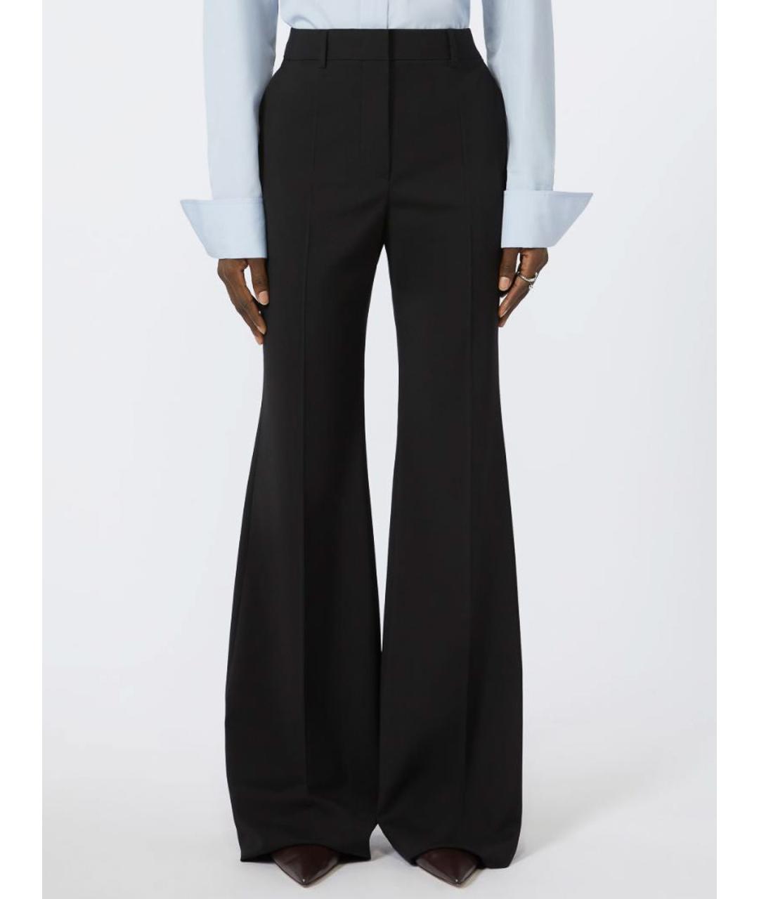 SPORTMAX Черные шерстяные брюки широкие, фото 2