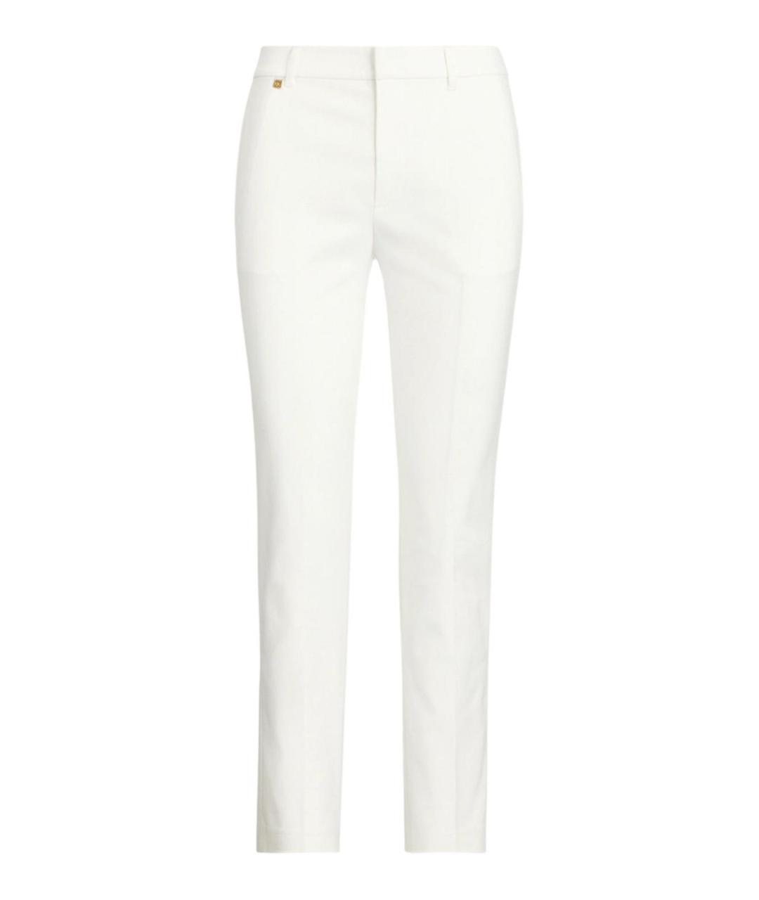 RALPH LAUREN Белые хлопковые брюки узкие, фото 1