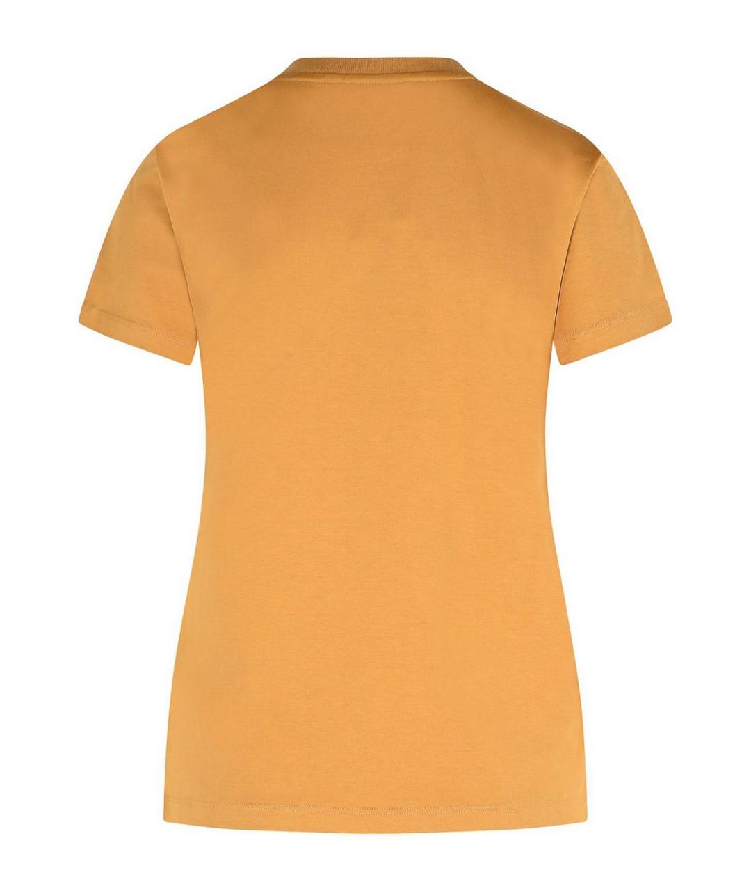 MAX MARA Коричневая хлопковая футболка, фото 2