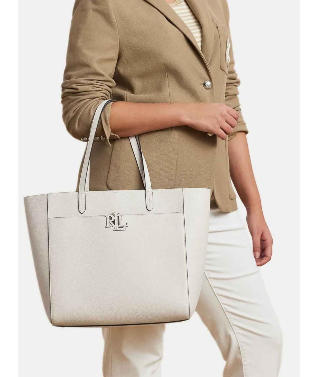RALPH LAUREN Белая сумка тоут, фото 5