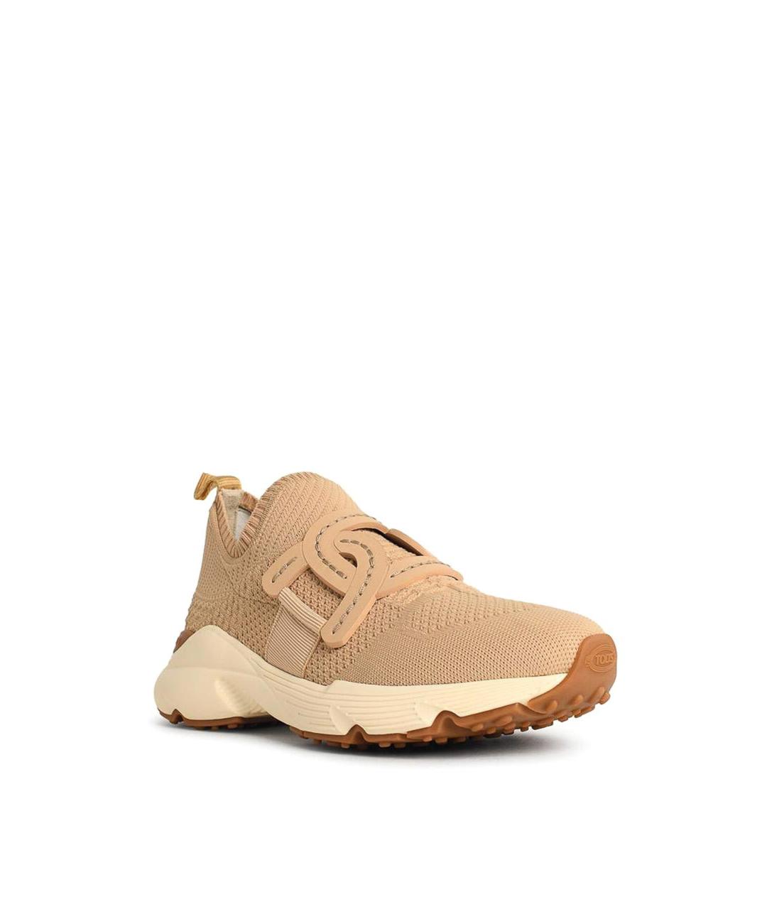 TOD'S Бежевые кожаные кроссовки, фото 2