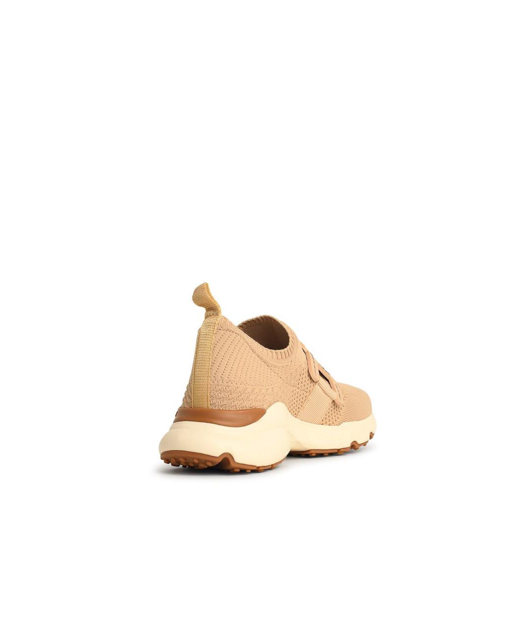 TOD'S Бежевые кожаные кроссовки, фото 3
