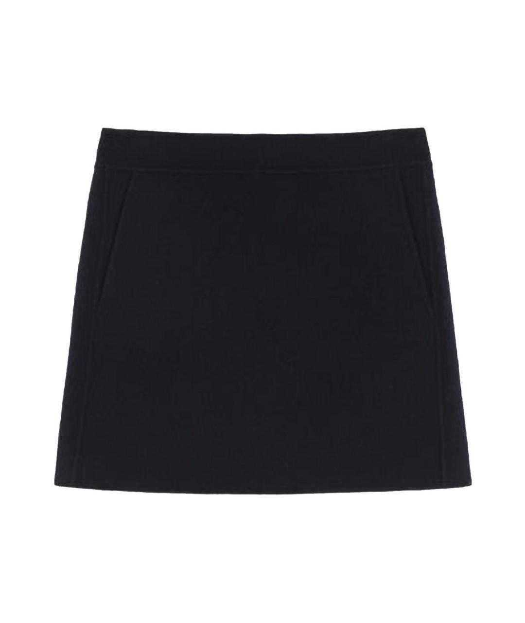 'S MAX MARA Синяя шерстяная юбка мини, фото 1