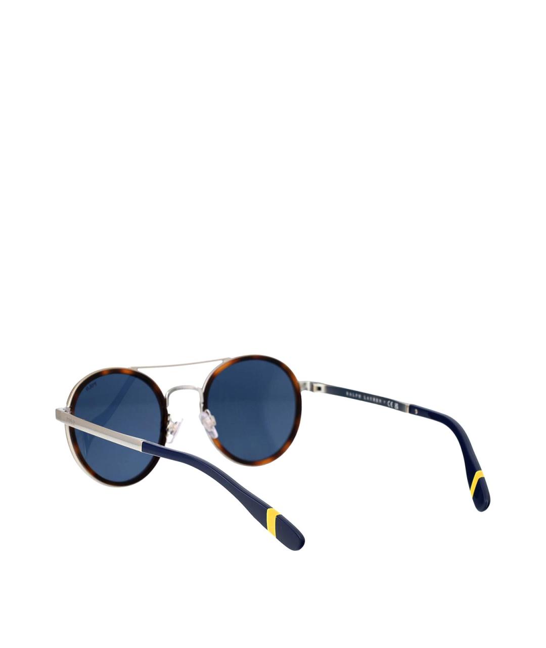 POLO RALPH LAUREN Коричневые металлические солнцезащитные очки, фото 4