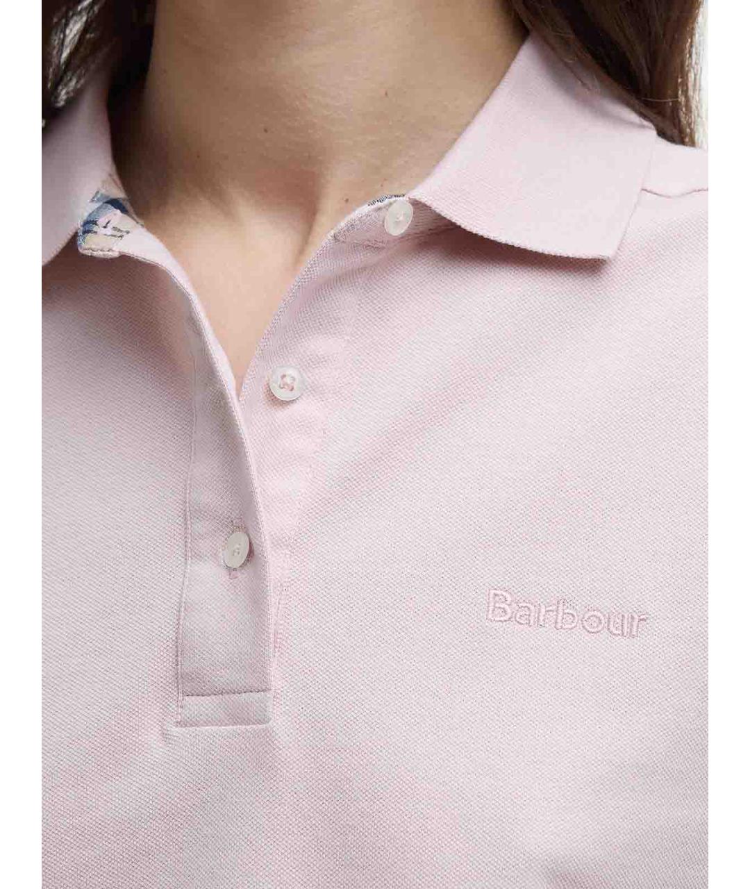 BARBOUR Розовая хлопковая футболка, фото 3