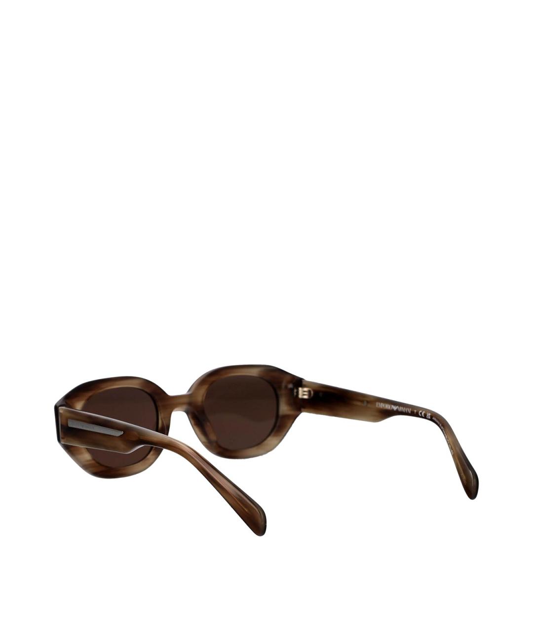 EMPORIO ARMANI Коричневые пластиковые солнцезащитные очки, фото 4