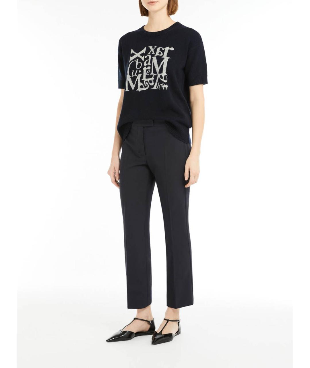 'S MAX MARA Черные хлопковые брюки широкие, фото 2