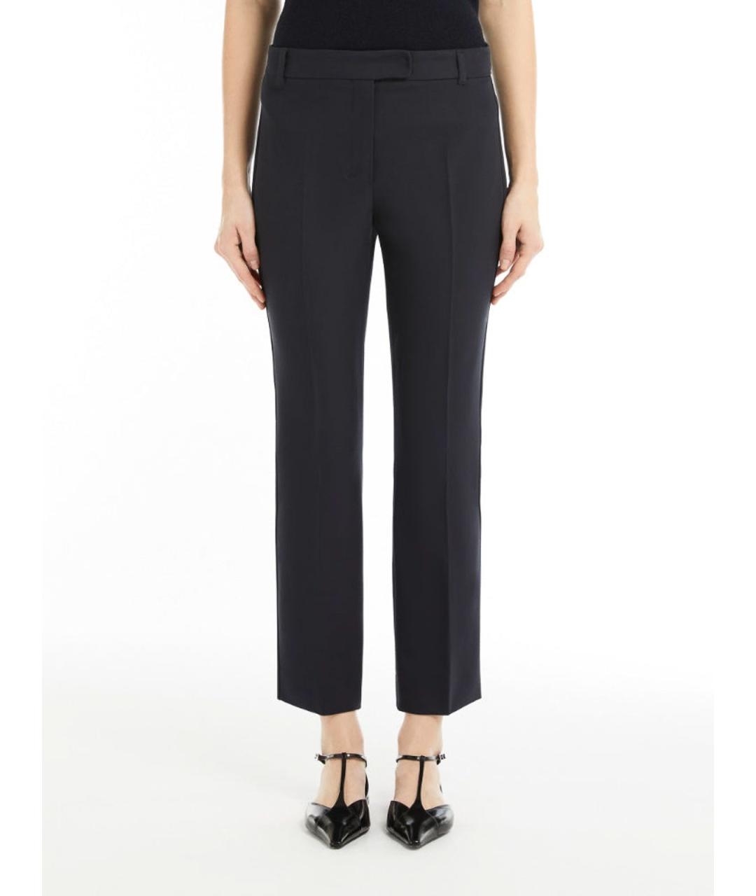 'S MAX MARA Черные хлопковые брюки широкие, фото 3