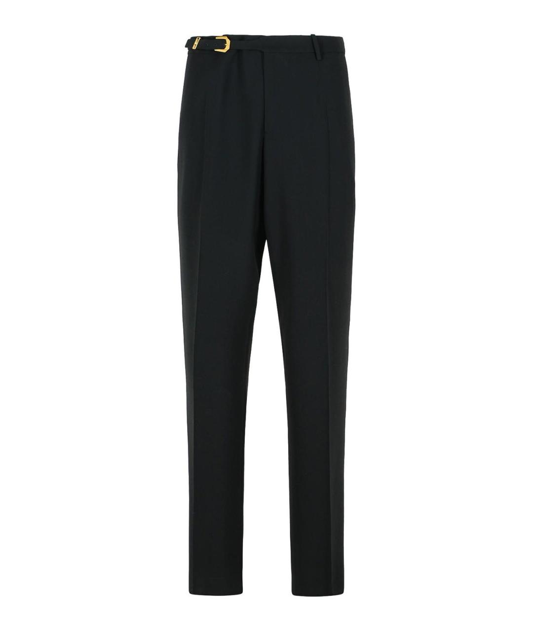 VERSACE Черные шерстяные повседневные брюки, фото 1
