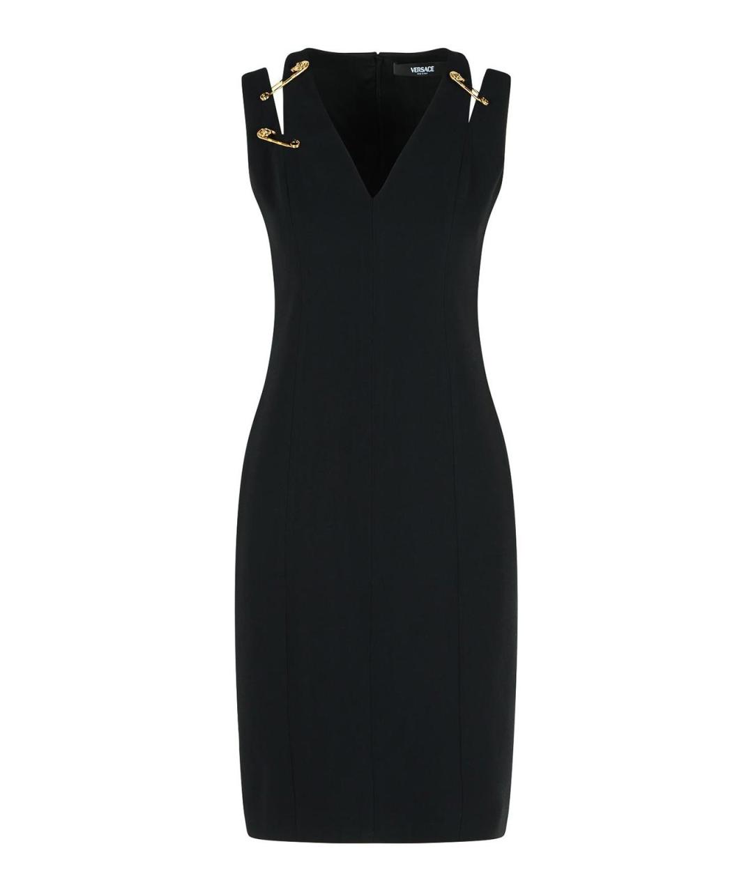 VERSACE Черное вискозное повседневное платье, фото 1