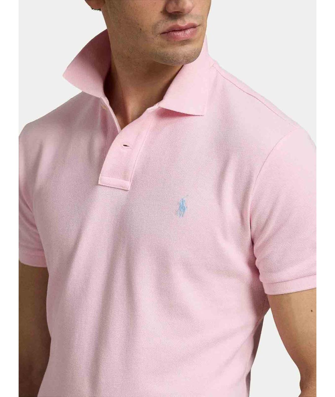 POLO RALPH LAUREN Бежевое хлопковое поло с коротким рукавом, фото 5