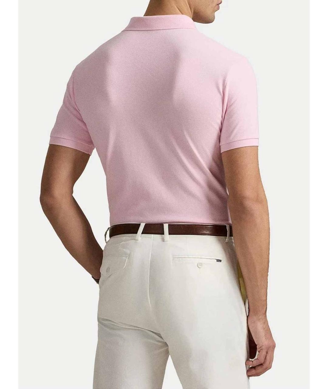 POLO RALPH LAUREN Бежевое хлопковое поло с коротким рукавом, фото 4