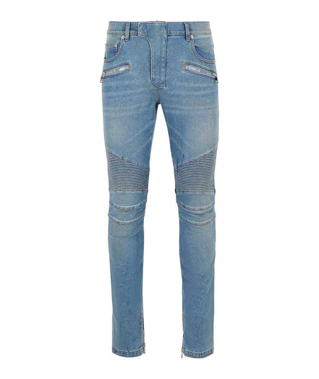 BALMAIN Синие хлопковые джинсы, фото 1