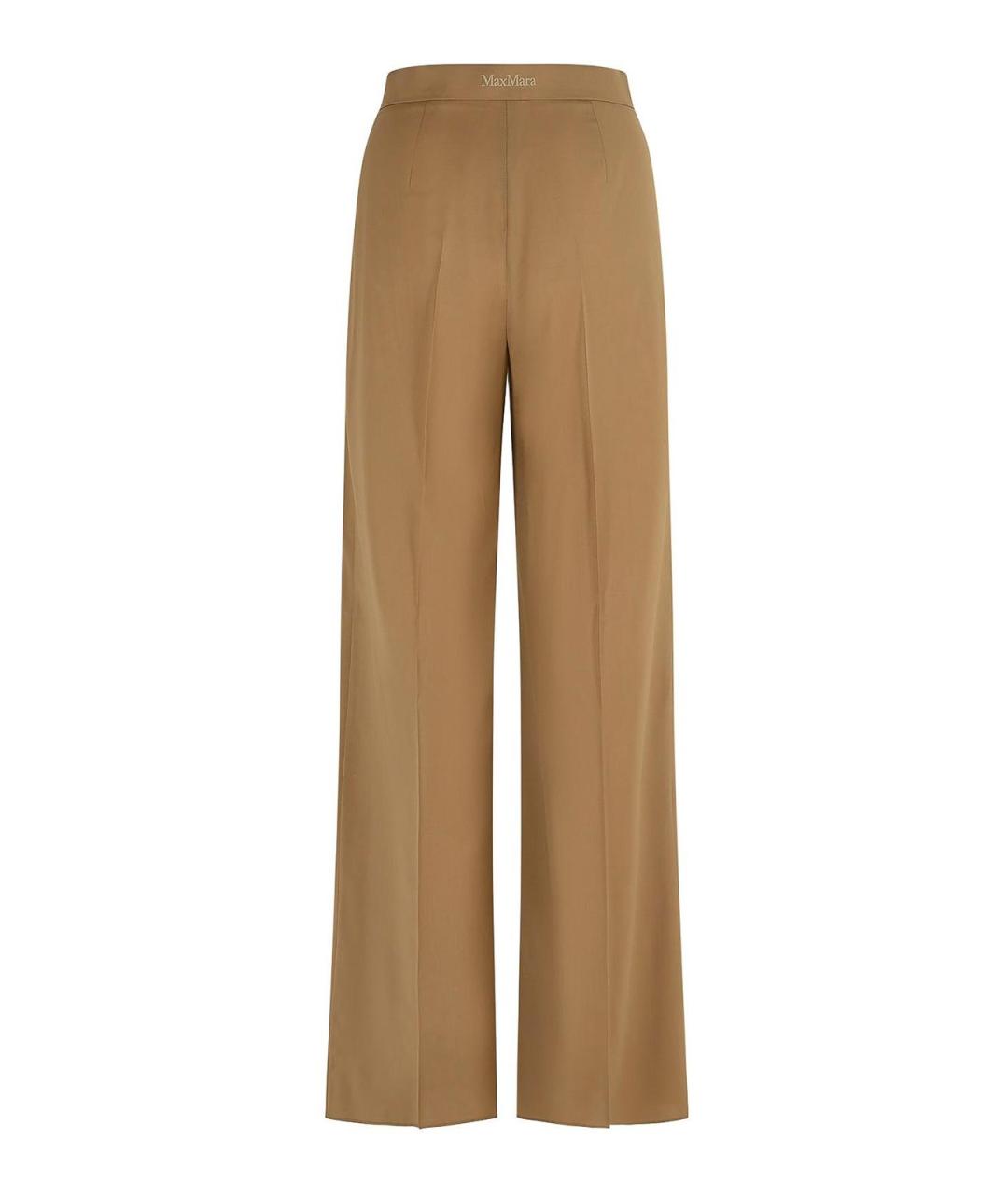 MAX MARA Бежевые шерстяные брюки широкие, фото 2