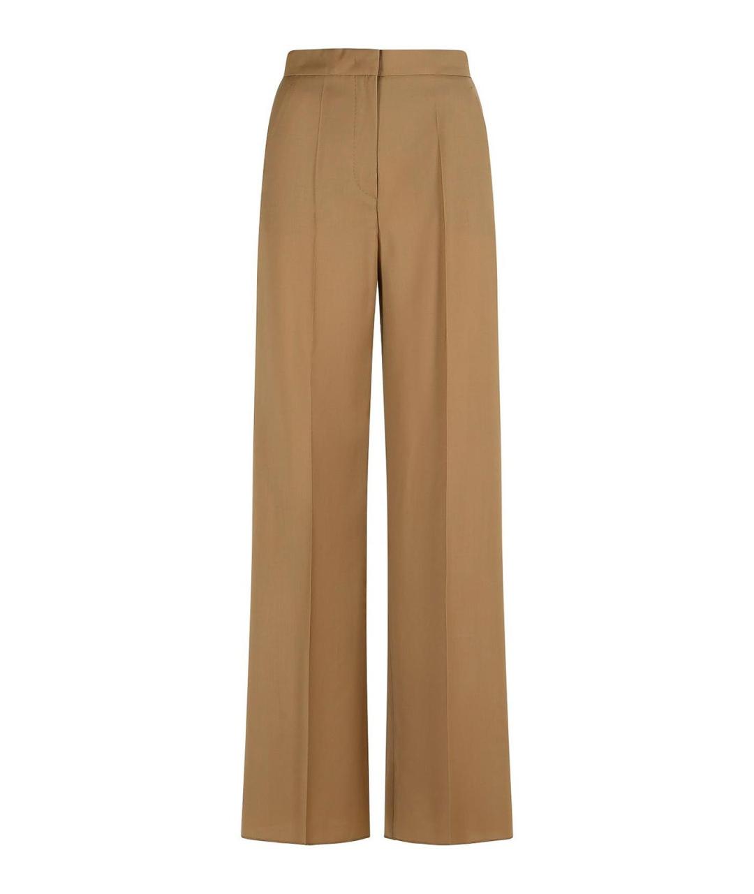 MAX MARA Бежевые шерстяные брюки широкие, фото 1
